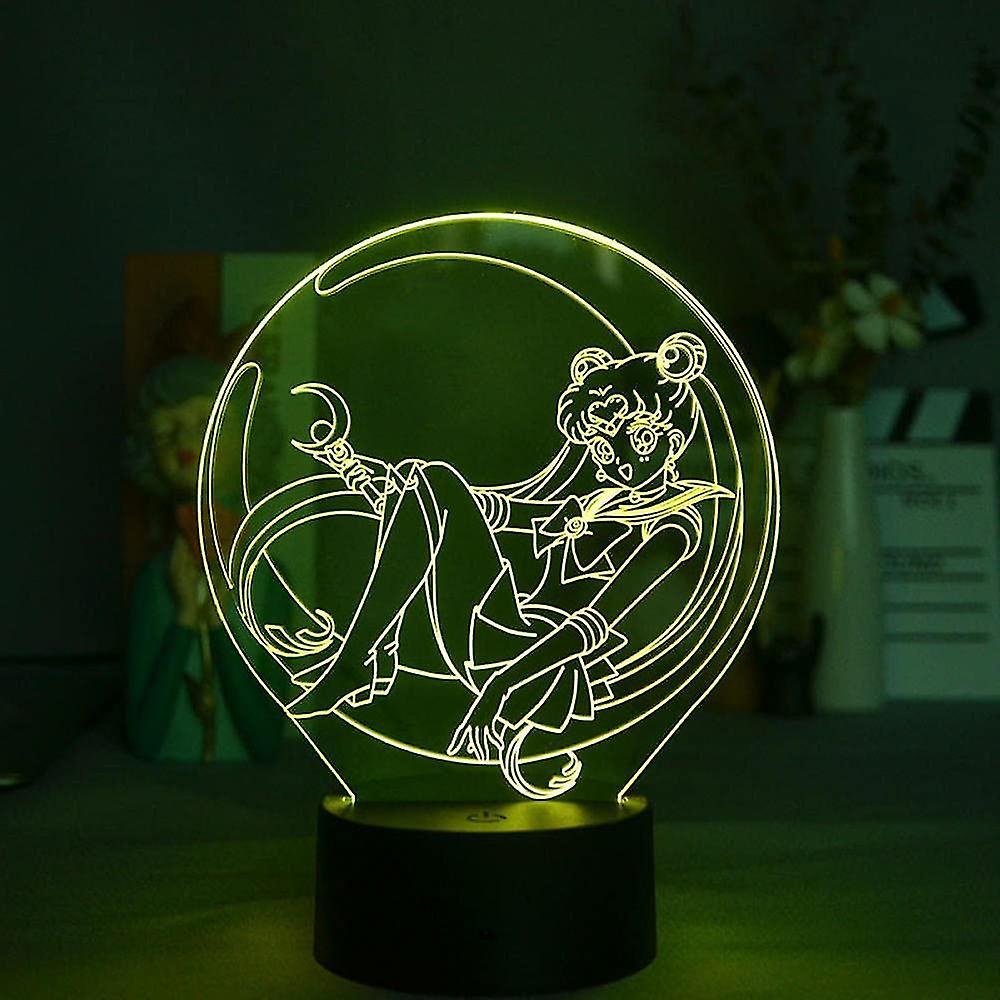 3d Bedroom Lamp Sailor Moon Chandelier Pendant Desk Burner Nice Room Decor Led