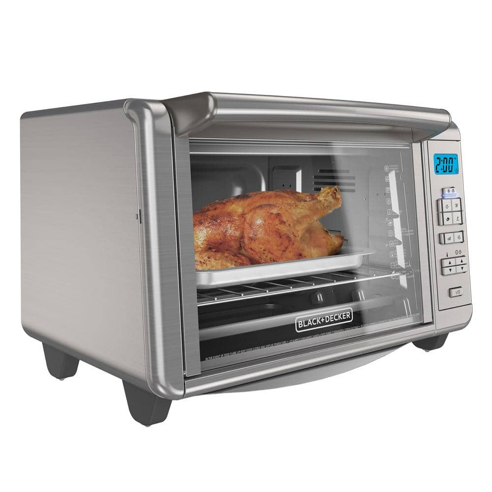 BLACK+DECKER 1500 W 6-Slice Stainless Steel Countertop Toaster Oven with Built-in Timer 985118638M