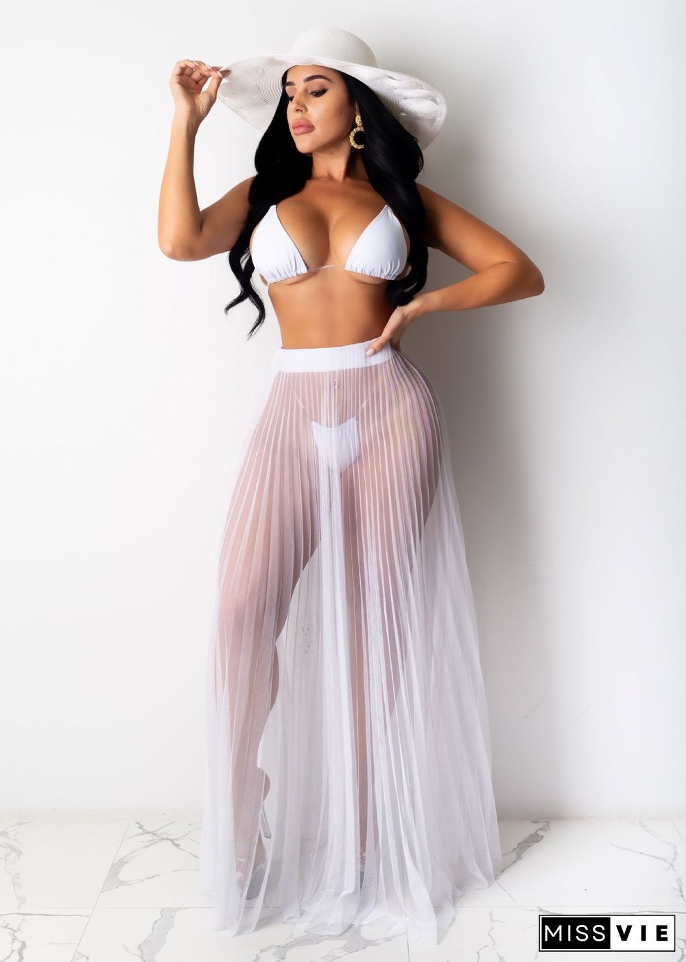 See Through Mesh Cover Up Skirt