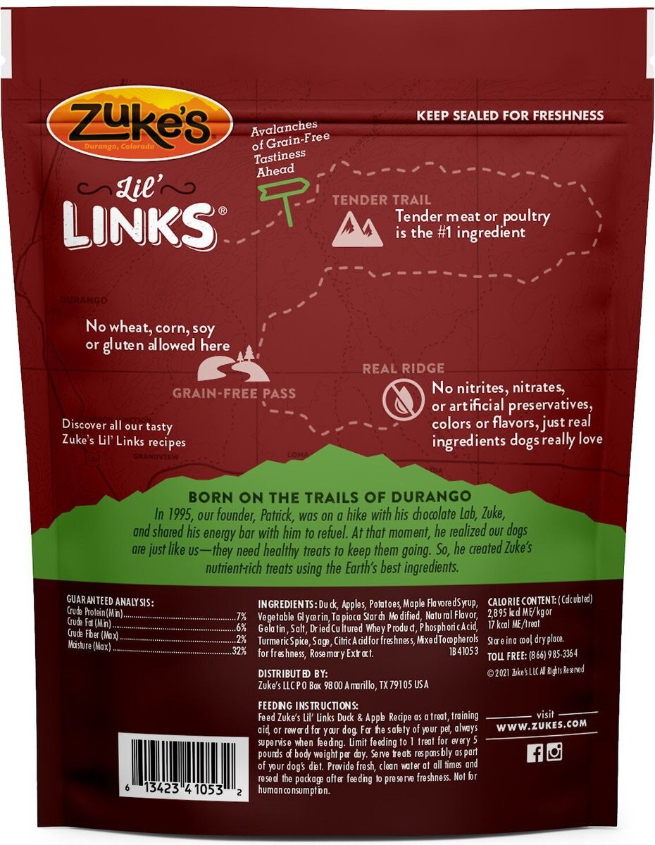 Zuke's Lil' Links Duck and Apple Recipe Grain-Free Dog Treats