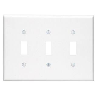 Leviton White 3-Gang Toggle Wall Plate (1-Pack) R52-00PJ3-00W