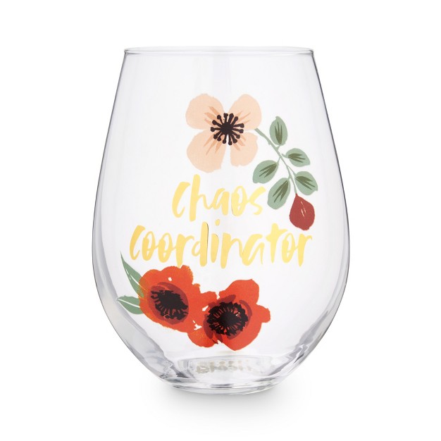 Blush Chaos Coordinator Large Stemless Wine Glass Holds 1 Full Bottle Of Red Or White Wine Glassware Gift 30 Oz Set Of 1 Clear