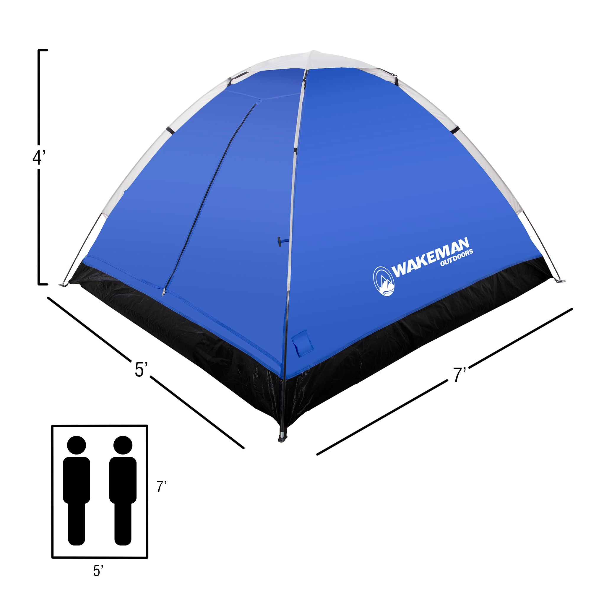 2-Person Tent， Water Resistant Dome Tent for Camping With Removable Rain Fly And Carry Bag， Lost River 2 Person Tent By Wakeman Outdoors