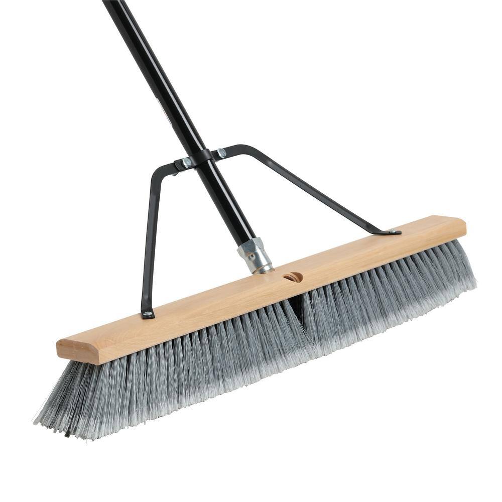 US.SHOVEL Easy Back 24 in. Indoor and Outdoor Ergonomic Push Broom BR24BGM