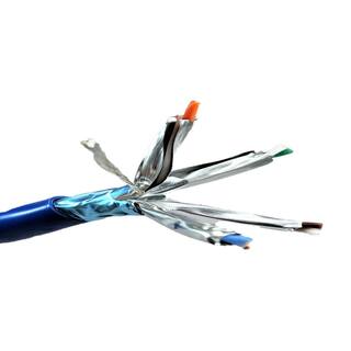 Micro Connectors Inc 250 ft. Cat 6A Stranded and Shielded (FFTP) CMR Riser Ethernet (26AWG) Cable-Blue TR4-575BL-250