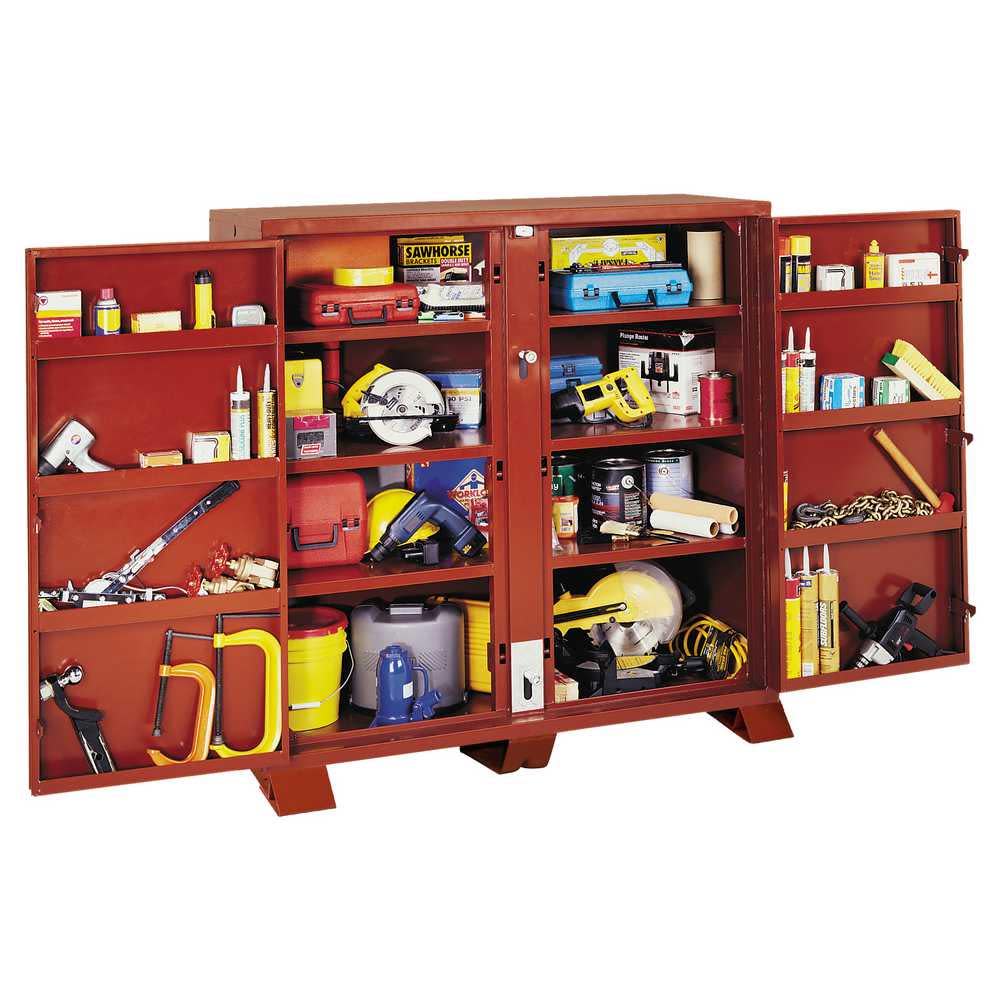 24 In. Deep Heavy-Duty Two Door， Open Side Cabinet ;