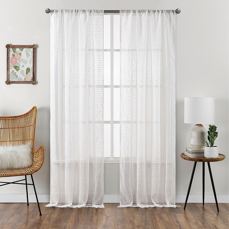 B. Smith Nottinghill Semi Sheer Set of 2 Window Curtain Panels