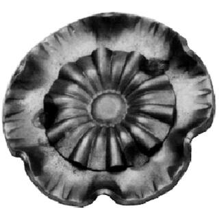 arteferro 2-38 in. Round Stamped Floral Design Raw Forged Rosette 13815