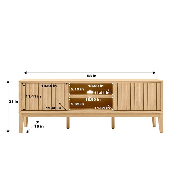 Jonathan Y Tvs1000a Gennaro 58 In Farmhouse 3 storage Sliding Door Tv Stand Fits Tvs Up To 65 In With Cable Management