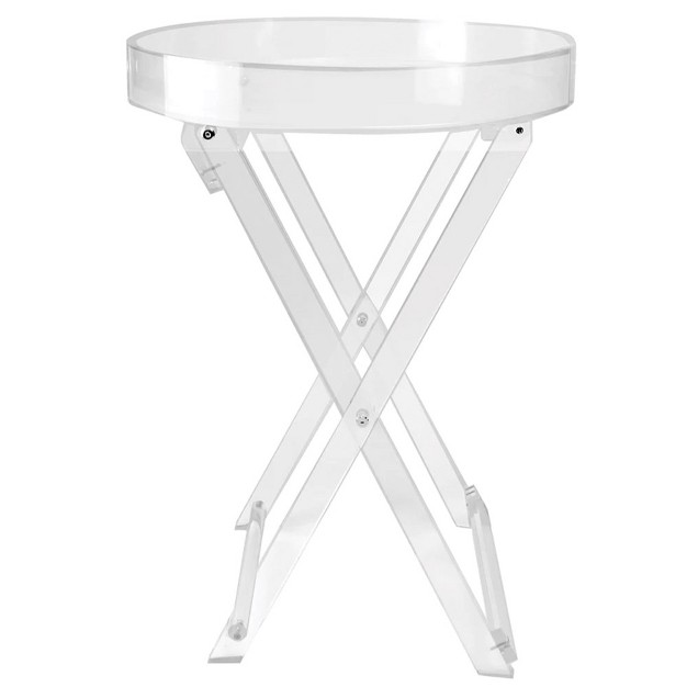 Designstyles Luxurious Round Acrylic Folding Tray Table Beautiful Home Decor Diverse And Durable Perfect In All Settings