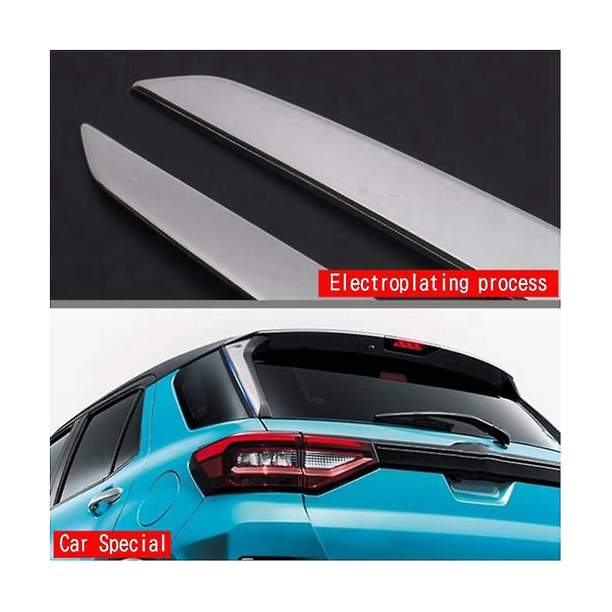 Car Chrome Vertical Rear Window Side Spoiler Wing For Raize 2020 2021 Auto Rear Window Mirror Tail