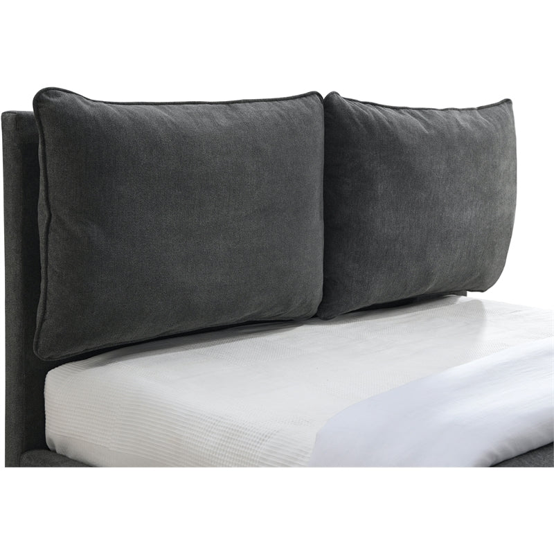 Meridian Furniture Misha Pepper Black Polyester Fabric Queen Bed