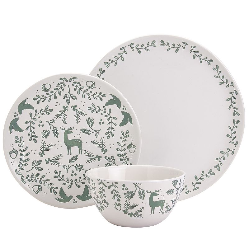 Gallery Winter Forest 12-piece Dinnerware Set