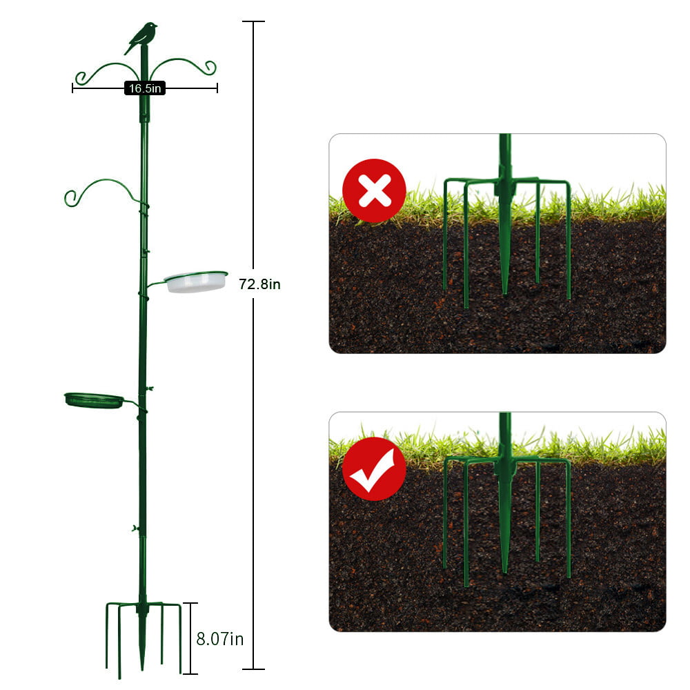 YANZ Bird Feeder Pole， Premium Bird Feeder Stand Outside，Bird Feeding Station Outdoors， 72.8