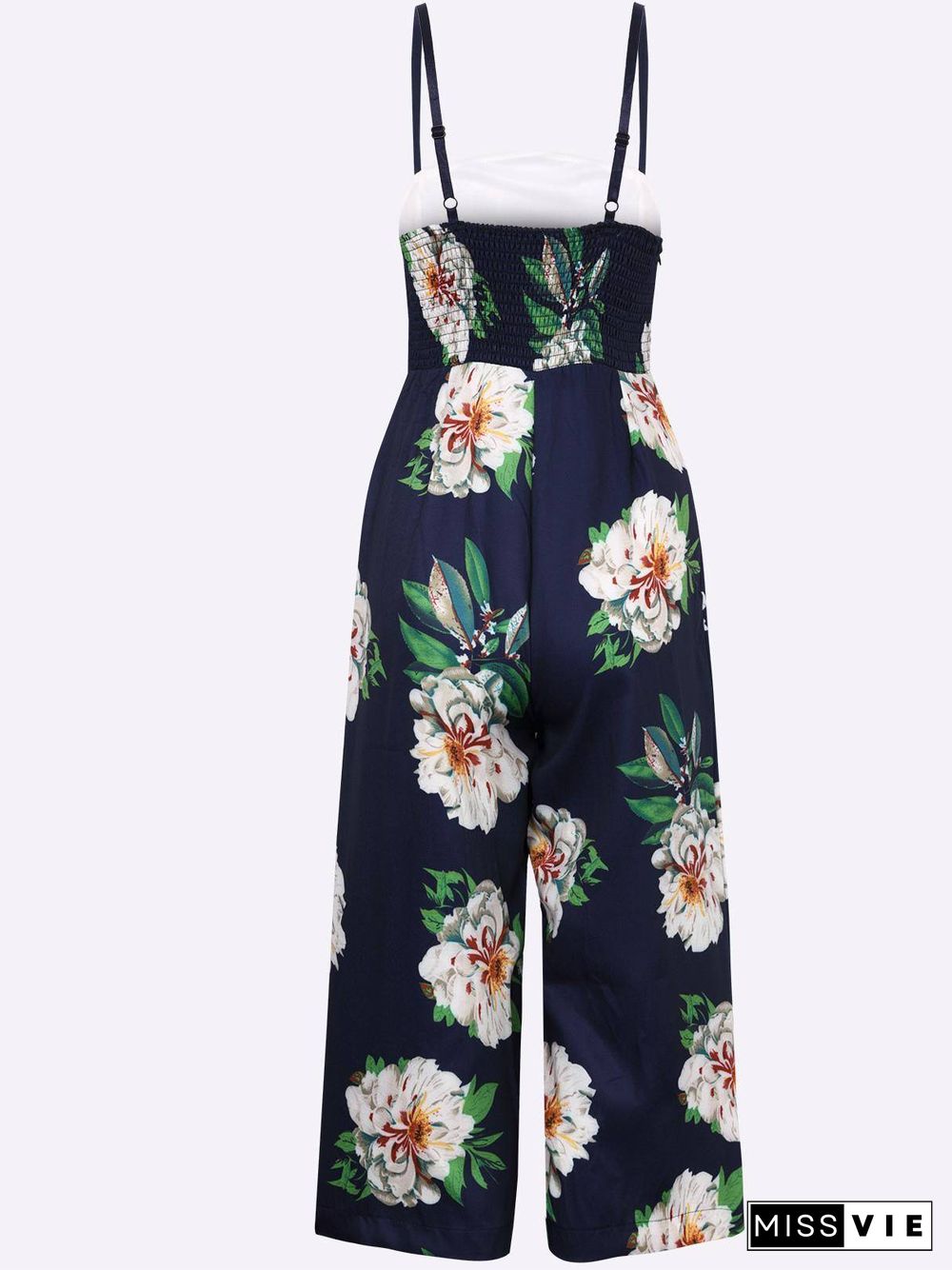 Floral Print Wide Leg Jumpsuit