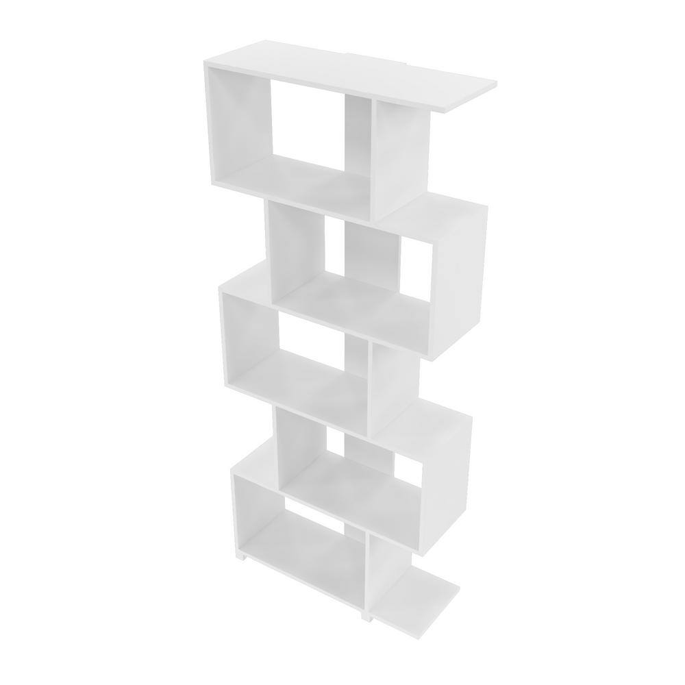 Manhattan Comfort Petrolina Charming 30.91 in. x 12.2 in. White Free Standing Z-Shelf 18AMC6