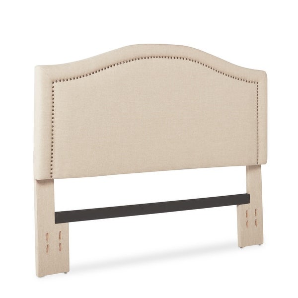 Abbyson Raleigh Studded Beige Linen Headboard - - 9834030