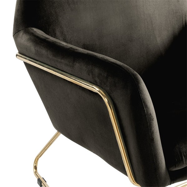 Modern Upholstered Velvet Accent Chair Armchair with Metal Base - 30