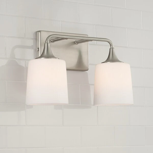 Presley 2-light Bath/ Vanity Fixture w/ Soft White Glass