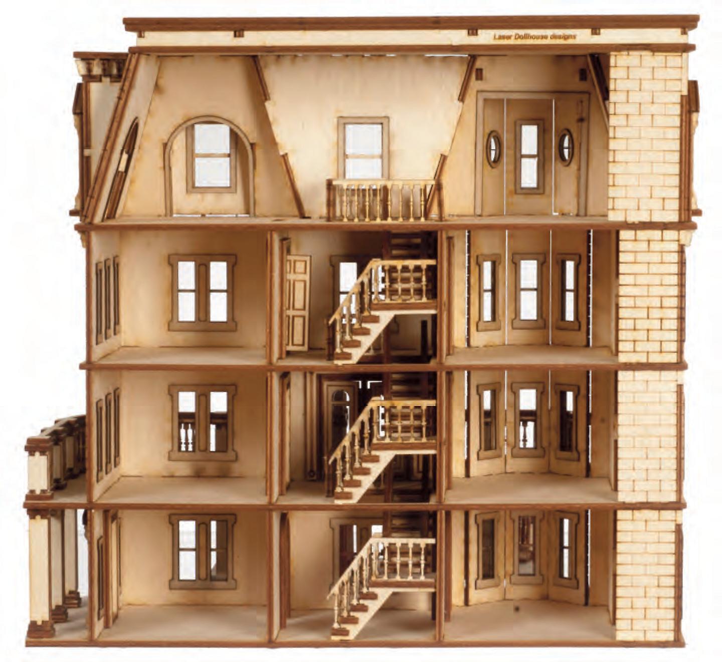 Hegeler Carus Dolls House Mansion 1:48 Scale Laser Cut Flat Pack Kit