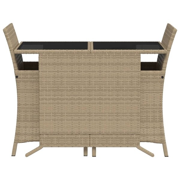 vidaXL 3 Piece Bistro Set with Cushions Poly Rattan