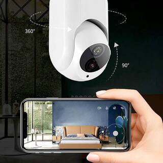 LiVIE Wired Light Bulb 1080P Wi-Fi Security Camera 360 PTZ Camera with Night Vision and 2-Way Audio YSWC008