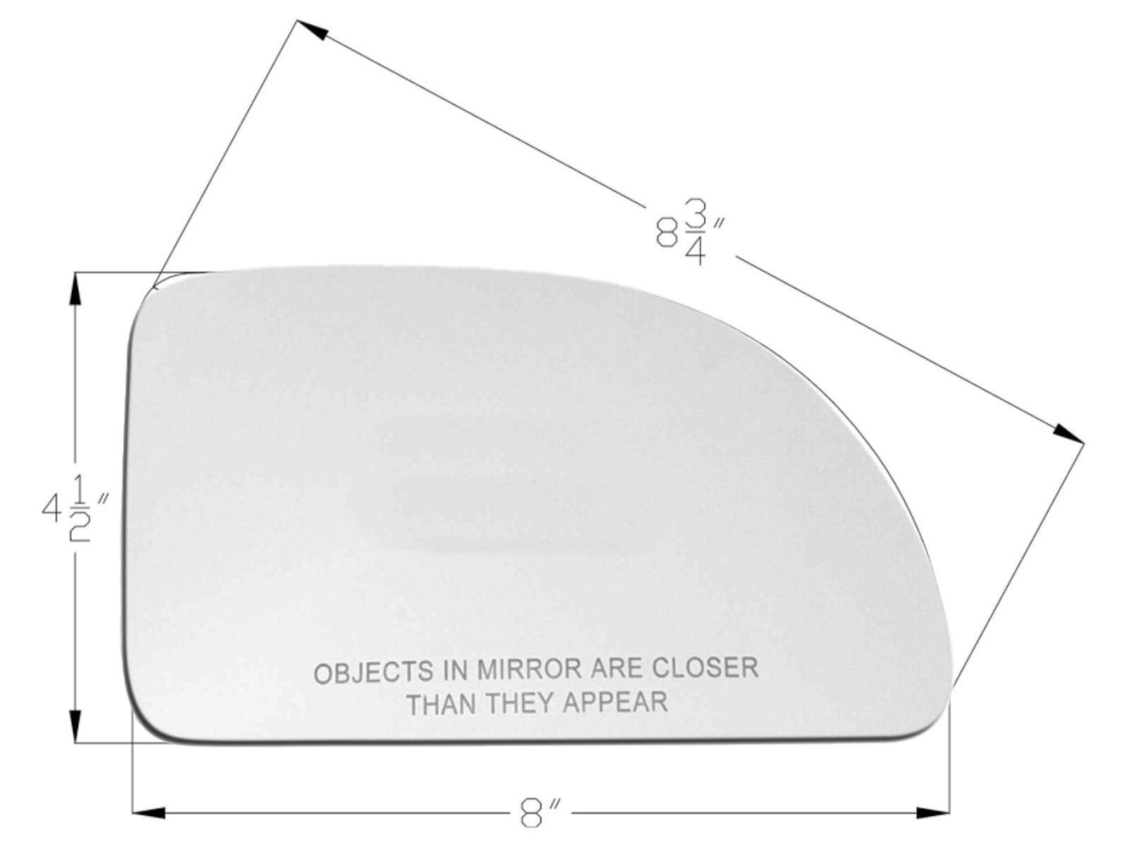 APA Replacement Mirror Glass Non-Heated for 05-09 Equinox 02-07 Vue 06-09 Torrent Passenger Right RH 22629356 GM1323673