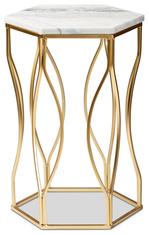 Octavio Contemporary End Table  Gold   Contemporary   Side Tables And End Tables   by Baxton Studio  Houzz