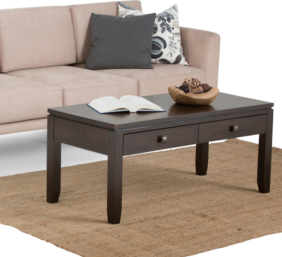 Cosmopolitan Solid Wood Coffee Table   Transitional   Coffee Tables   by Simpli Home Ltd.  Houzz