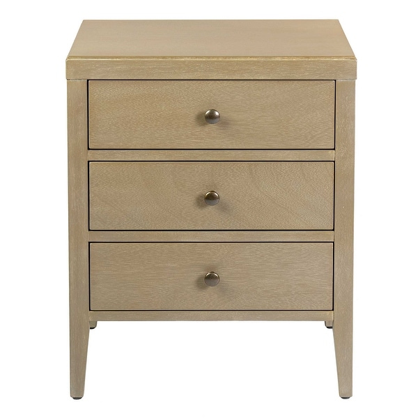 Painted Acacia Wood 3-Drawer Nightstand