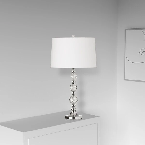 Dainolite 1-light Crystal Table Lamp in Polished Chrome Finish