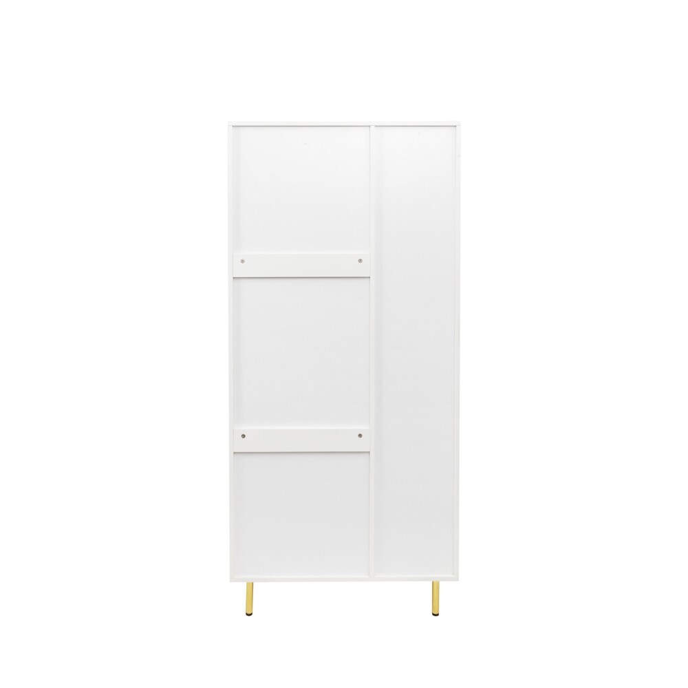 Armoire with 2 Doors with Handle for bedroom White