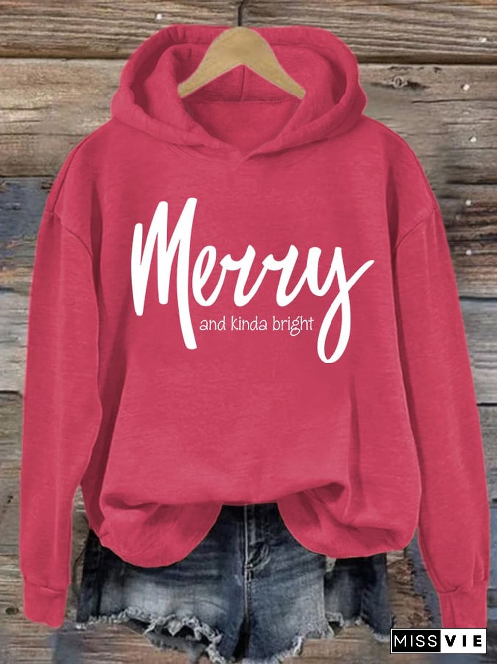 Women's Christmas Merry and kinda bright hoodie