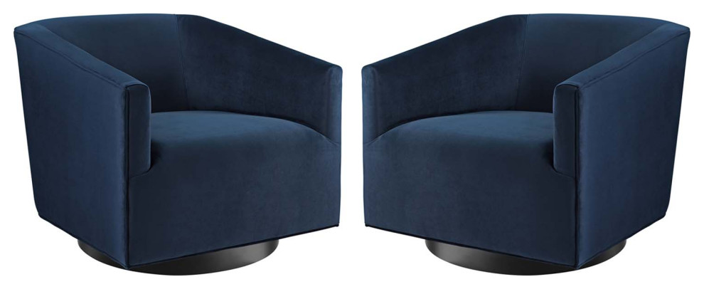 Twist Swivel Chair Performance Velvet Set of 2   Contemporary   Armchairs And Accent Chairs   by PARMA HOME  Houzz