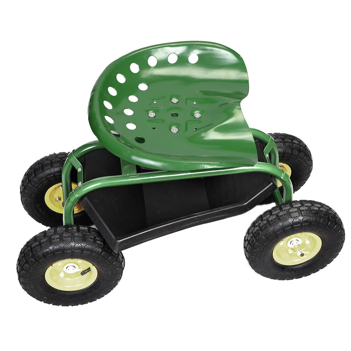 Outdoor Rolling Garden Cart Wagon Scooter with 360¡ã Swivel Seat