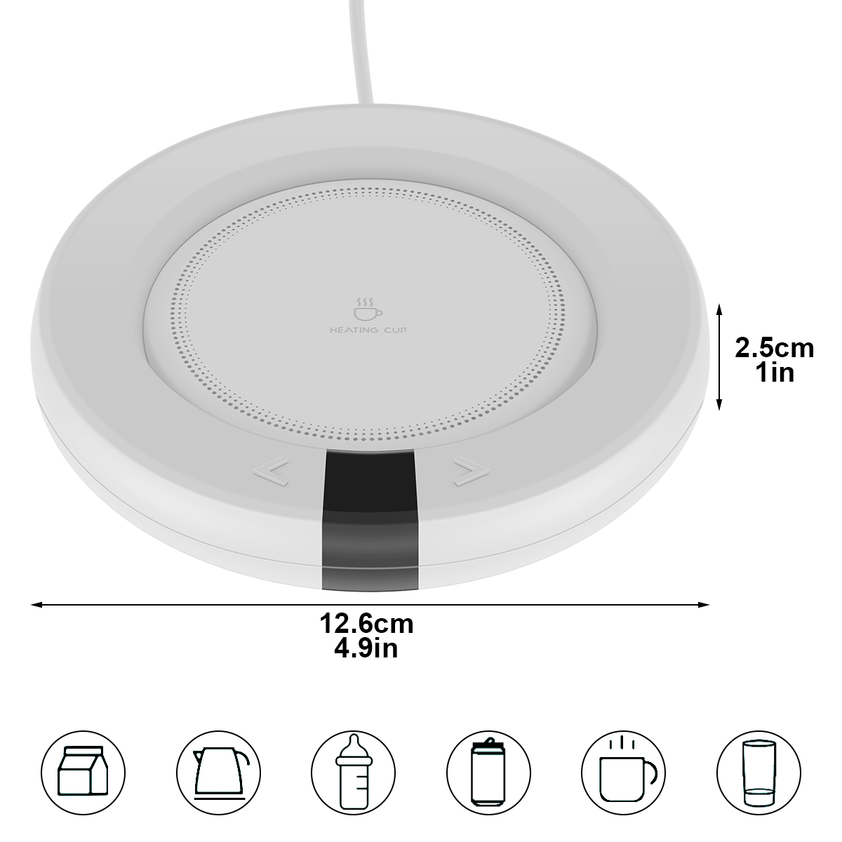 OROMYO Electric Coffee Cup Warmer Automatic Shut Off Coffee Mug Warmer Adjustable Temperature LED Display Beverage Warmer for Office Desk Beverage Tea Water Coffee