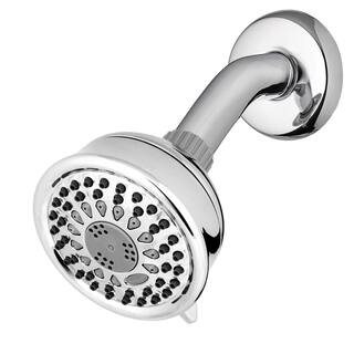 Waterpik 5-Spray 3.8 in. Single Wall Mount 1.8 GPM Fixed Shower Head in Chrome TAV-523E