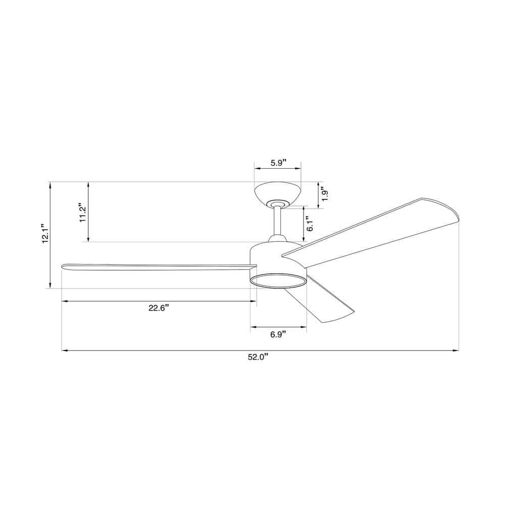 Lucci Air Climate III 52 in Black DC Ceiling Fan