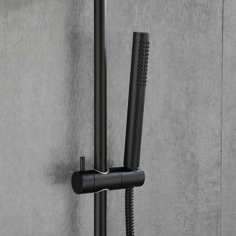 Magic Home 1-Spray Patterns 1.75 GPM 1 in. Wall Mounted Handheld Shower Head in Matte Black 928-TH3002MB