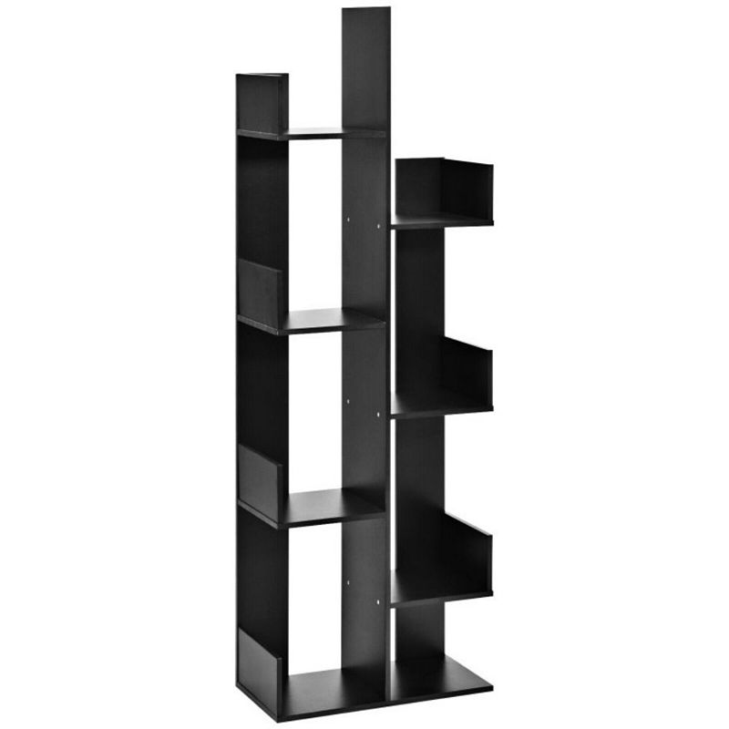 Hivago 8-Tier Bookshelf Bookcase with 8 Open Compartments Space-Saving Storage Rack