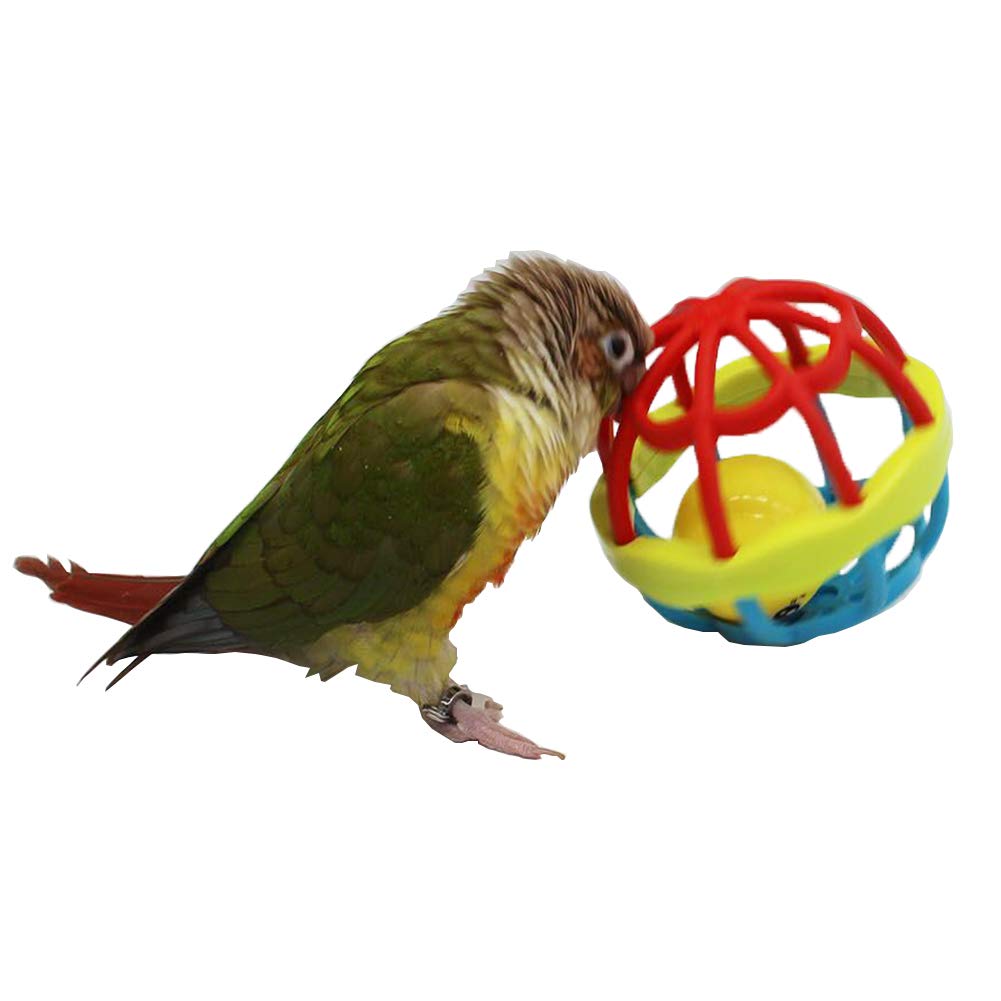 QBLEEV Bird Ball Foot Talon Toy for Chewing Training，Parrots Treat Tabletop Puzzle Ball Toy，Soft Rubber Bird Grinding Beak Ball，Bird Cage Playpen Gym Playground Decor for Cockatiels