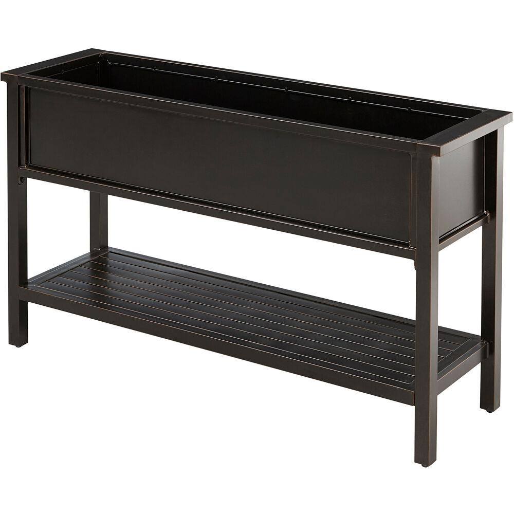 Hanover Traditions 51 in. Aluminum Raised Garden Bed Planter with Storage Shelf TRADELPLNTR