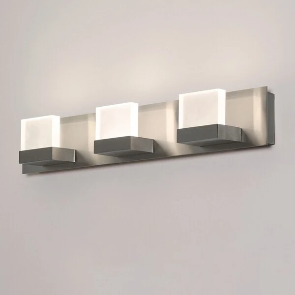 Arlo 3-light ADA Satin Nickel LED 120V Vanity, Frosted Acrylic Shade