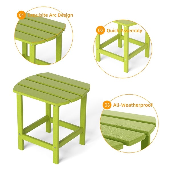 18.11 in. H Outdoor HDPE Plastic Side Table with Weather Resistant