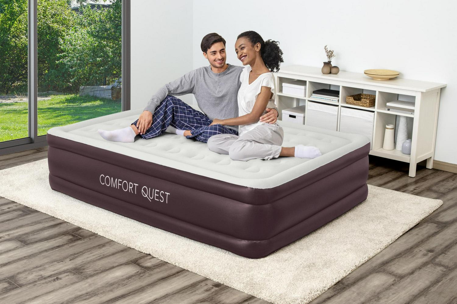 Bestway Comfort Quest 18 Air Mattress with Built-in Pump， Queen