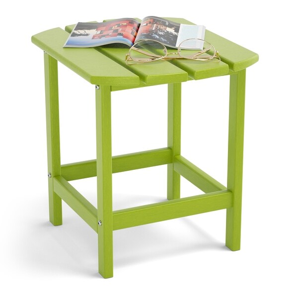 Adirondack Outdoor Side Table，HDPE Plastic End Tables for Patio，Backyard，Pool，Easy Maintenance Weather Resistant