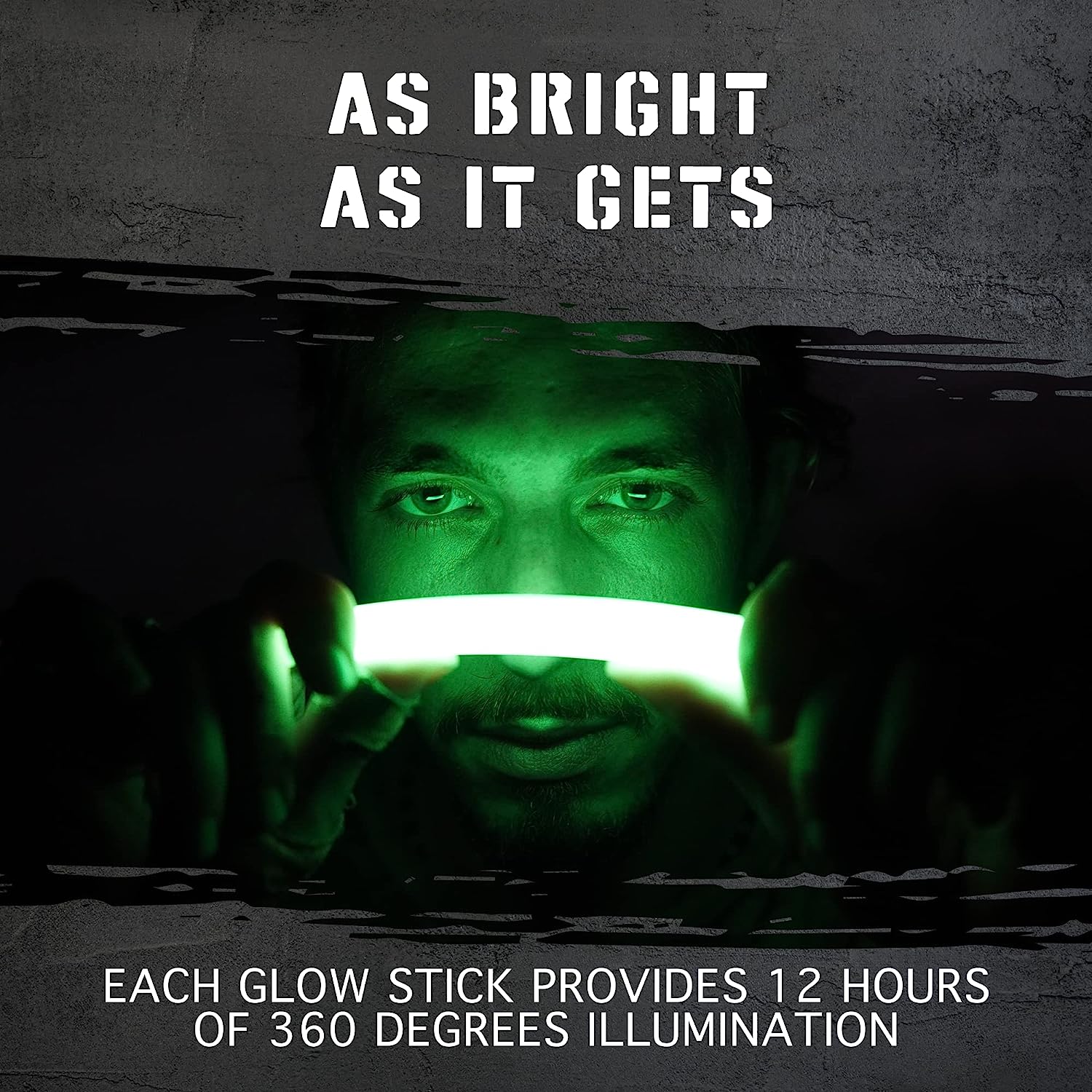 Emergency Glow Sticks with 12 Hours Duration, Individually Wrapped Industrial Grade Glowsticks for Survival Gear, Camping Lights, Power Outages and Military Use