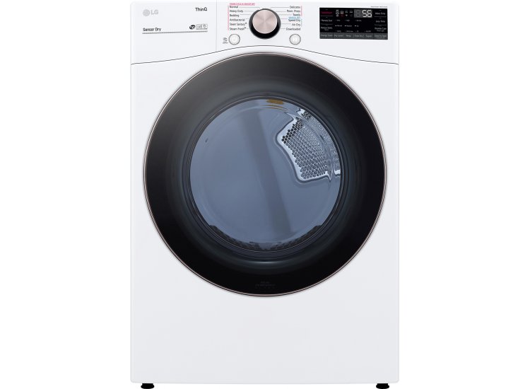 LG 7.4 Cu. Ft. White Smart Wi-Fi Enabled Front Load Gas Dryer With TurboSteam And Built-In Intelligence