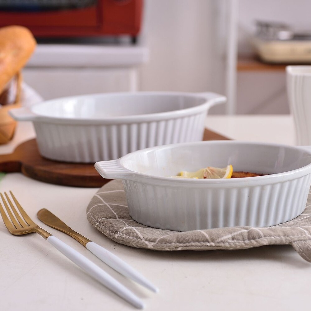 MALACASA  Series Bake.Bake  Ceramic Oval Baking Dish Bakeware Set