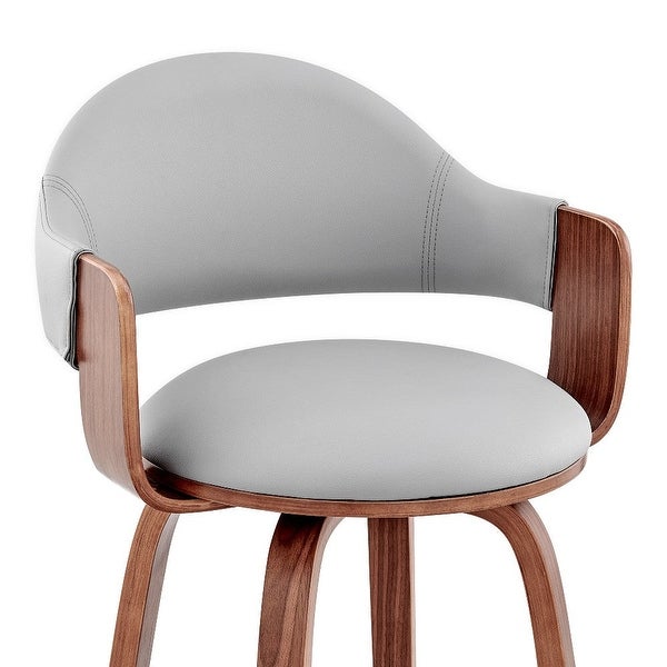 30 Inch Leatherette Barstool with Curved Back - 20 L x 20 W x 40 H Inches